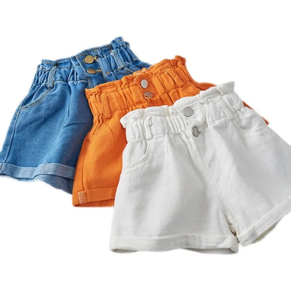 2023 New Girls' Summer Fashion Denim Shorts For Girls Children Clothing Korean Fashion Versatile Jeans With Pockets 2-8 Years