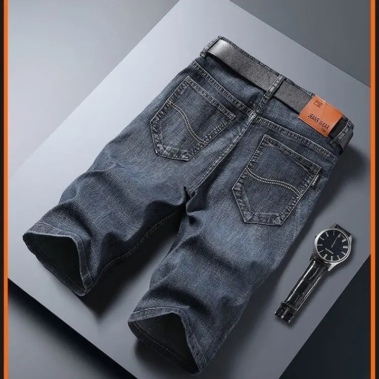 Men Denim Jeans Short Thin New Casual Cool Design Summer Pants Short Elastic Slim Daily High Quality Trousers