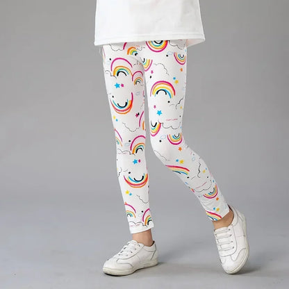 Baby Girls Leggings Kids Pencil Pants Casual Floral Trousers Slim Leggings Teens Nine Point Pant 2025 Spring Children's Clothing