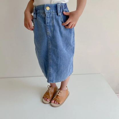 2024 Summer Autumn Girls Long Casual Jeans Skirt