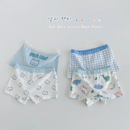 2-11Y Boys Boxer Briefs Shorts Cotton Baby Toddler Underwear for Kids Boy 4 Pack