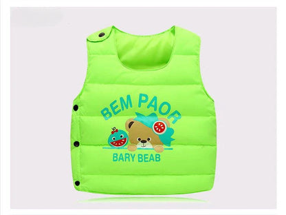 2024 Cartoon Printed Children's Cotton Sleeveless Vest Autumn Winter Baby Boys Girls Warm Outerwear Coats