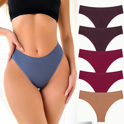 5PCS Women's Panties Set Fashion Striped Thongs Soft Underwear Sexy Lingerie Sports Breathable G-Strings Cozy Hot  T-Back