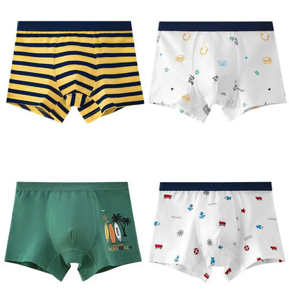 2Pcs/Lot Boys Underwear Boxer Elephant Dinosaur Design Kids Cotton Briefs Children's Panties Soft Shorts 2-14Y