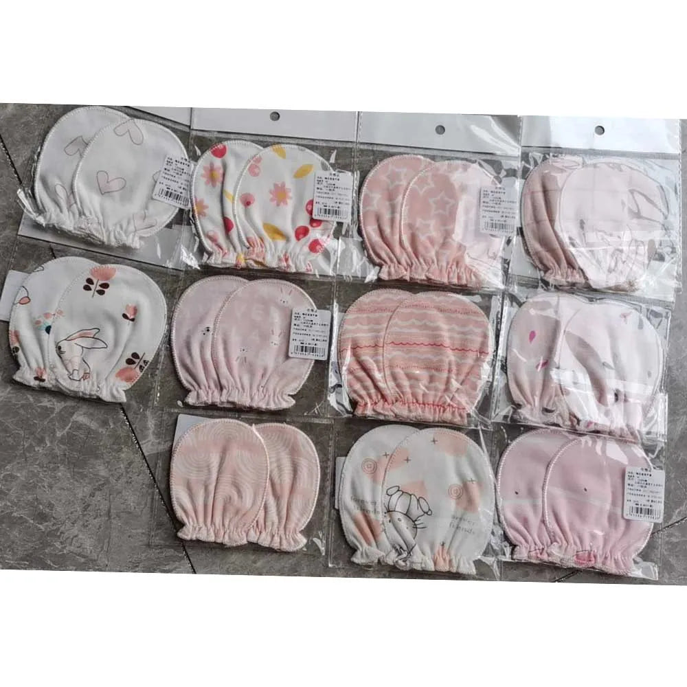 5 pairs/lot Newborn Baby Mittens Cotton Cartoon Soft Boys Girls Resuable Gloves 0-3M Baby Girl Boy Head Mittens