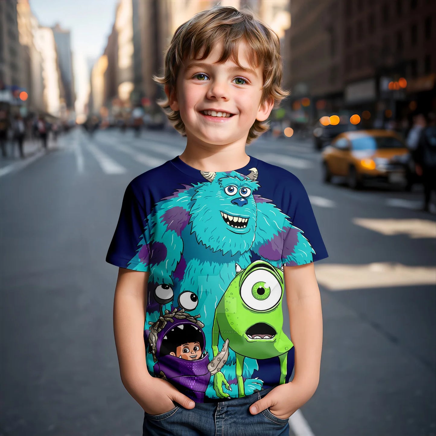 Summer Kids T-Shirt 3D Cartoon Print Kids Anime Trendy Popular Monster College Boys Girls Casual Fashion Party Tops