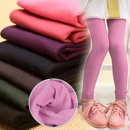 Autumn Winter Girls Leggings 3-12 Years Plus Velvet To Keep Warm Candy Colors Children Girls Pants Kids Leggings For Girls