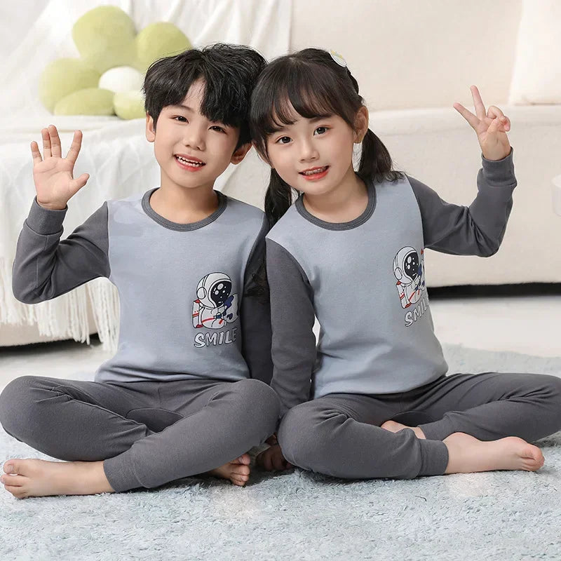 Baby Boys Pajamas Autumn Long Sleeved Children's Clothing Sleepwear Teen Pajama Cotton Pyjamas Sets for Kids 6 8 10 12 14 Years