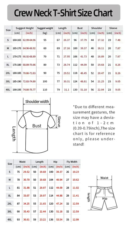 Summer Men Fashion T-Shirt Shorts Set 3D King Printed Tracksuit Male 2 Pieces Fashion Outfit Man Casual Jogging Suit Clothing