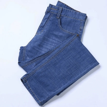 2023 New Classic Men's Denim Pants Straight Fit Casual Style Fashion Blue Pants for Men