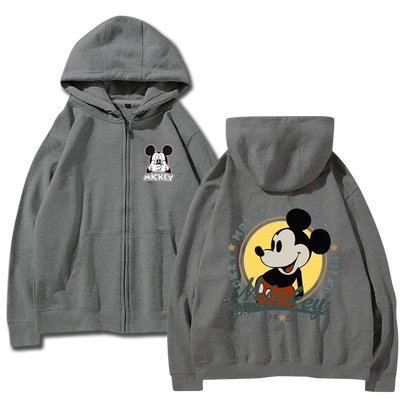 cartoon couple outfit sports hooded zipper jacket Disney  Mickey Mouse Minnie hooded cardigan sweatshirt