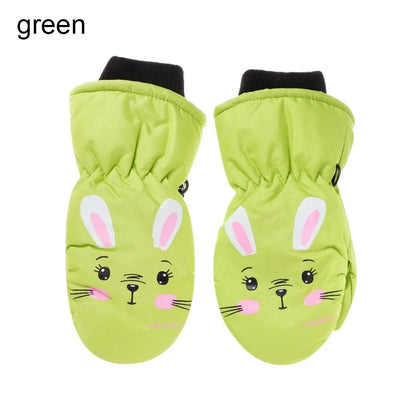 Baby Kids Gloves Winter Warm Thick Windproof Cartoon Rabbit Full Finger Mittens For Children Toddler Boys Girls 0-5 Years