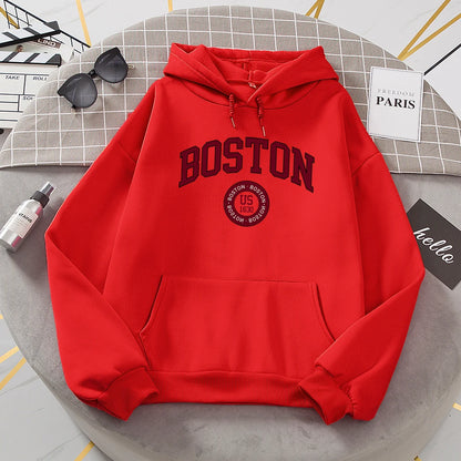 New Boston City Us Founded In 1630 Printed Plus Size Hooded Men Women Prevalent Hoodies American Style Sweatshirt Streetwear