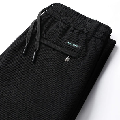 Men's Casual Pants Elastic Waist Sweatpants Autumn Winter Clothes Drawstring Trousers Male Corduroy Warm Large Size Pants