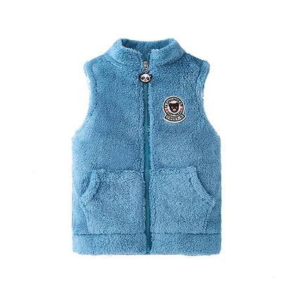 2024 Boys Vest Autumn Winter Keep Warm Children Plush Waistcoat Double Sided Girls Jacket Birthday Gifts 3-12 Years Kids Clothes