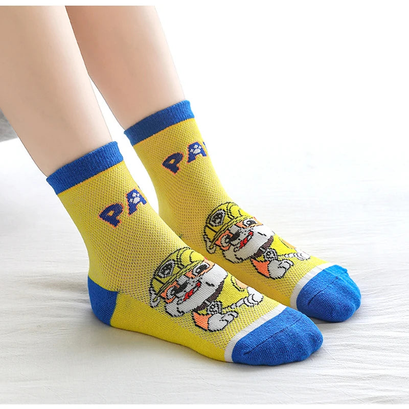 5 Pairs Paw Patrol Kids Socks Cotton Boys Cute Cartoon Socks for Children Baby Casual Socks Spring and Summer Boys Socks