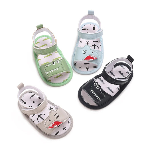 PU Cute Cartoon 0-18M Newborn Baby Boys Summer Shoes Sandals First Walkers Newborn Shoes Casual Soft Sole Sandals 4 Colors