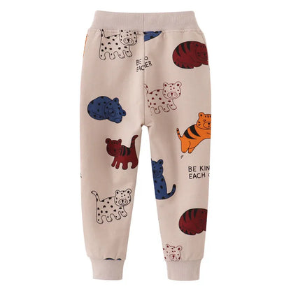 Jumping Meters Autumn Spring Children's Sweatpants For Boys Girls Animals Print Hot Selling Baby Trousers Drawstring Kids Pants