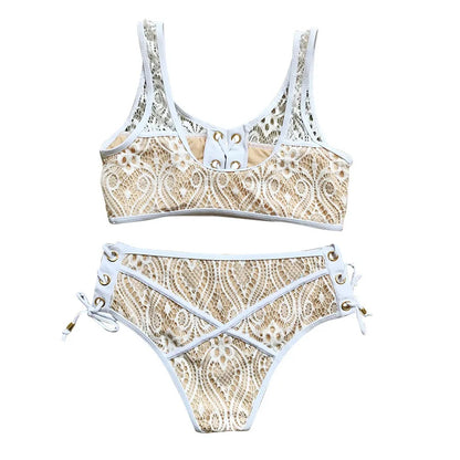 2023 New Lace Bandage Bikini Push Up Swimsuit Women Female Summer Bikini Set Brazilian Biquini Beachwear Bathing Suit