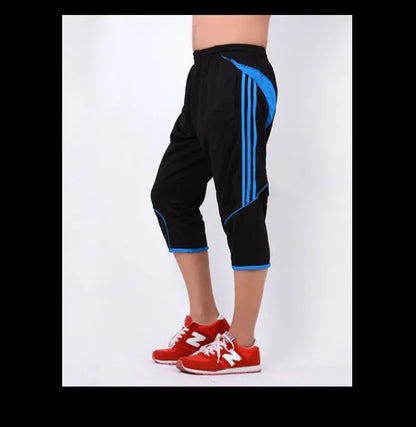 Summer Men Thin Striped Sweatpants Basketball Football Training Joggers Gym Outdoor Hiking Cycling Sports Quick Dry Capris Pants