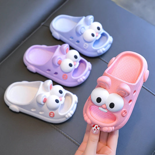 New Summer Aged 2-8 Children Slippers Cute Cartoon Sandals For Boys Girls Flip Flops Non-Slip Bathroom Indoor Home Kids Shoes