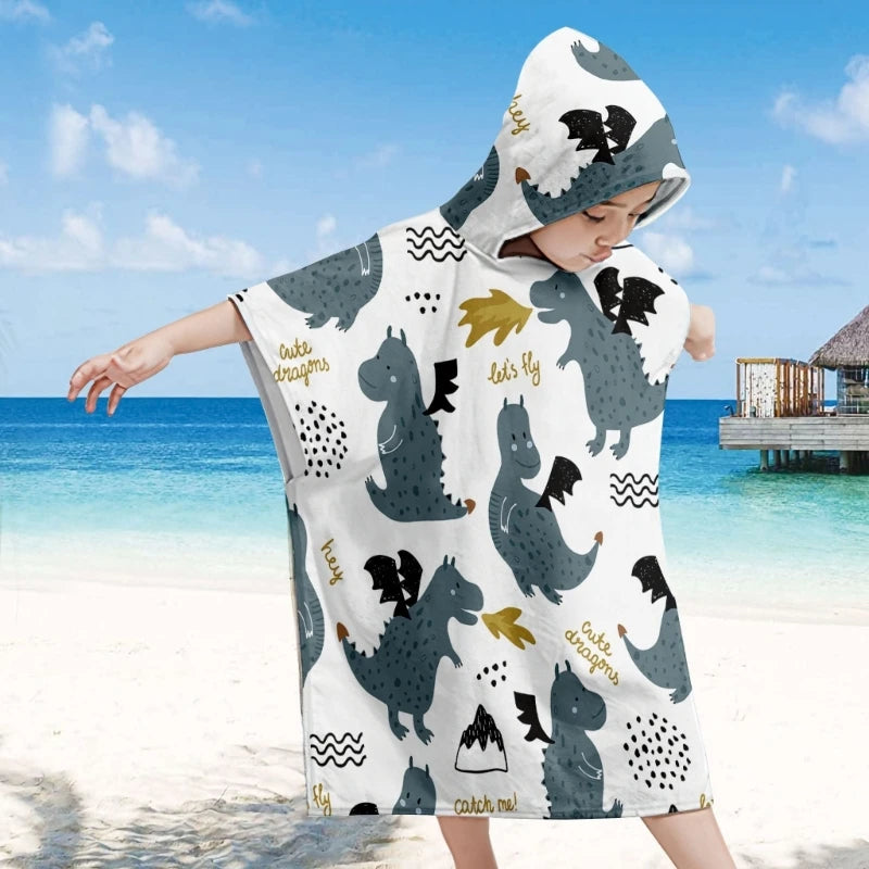 Toddlers Hooded Beach Towel Coverup Cape Kids Cotton Soft QuickDrys Absorbent Use for Swim Pool Bath Poncho Towel Gift