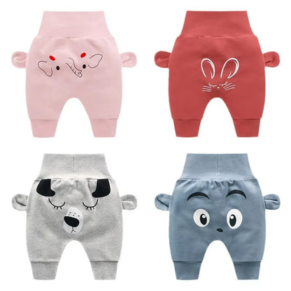 Baby Cute Pants Boys Girl Cartoon High Waist Protection Belly Children Toddler Spring Autumn Newborn Trousers