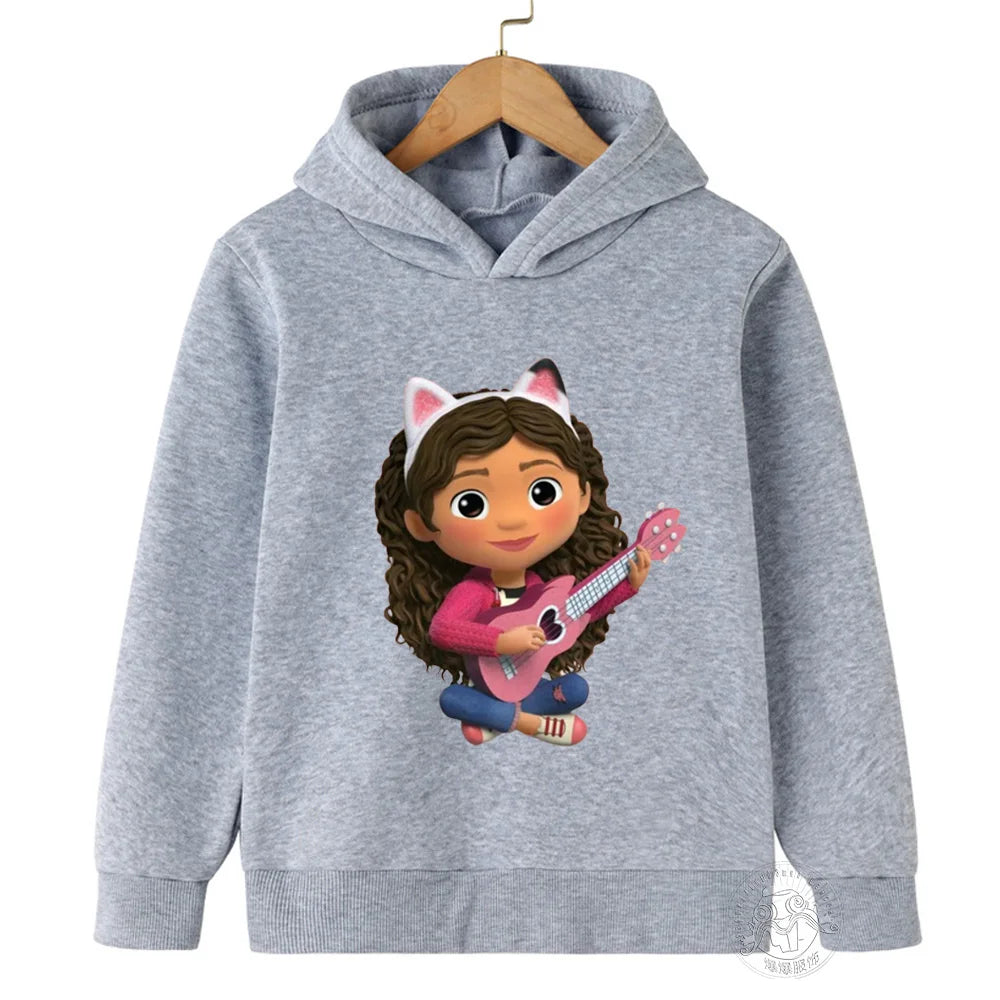 Fashion Gabby's Dollhouse Kids Cartoon Gabby Cats Hoodies Children Long Sleeve Coats Girls Clothes Boys Pullovers Sweatshirts