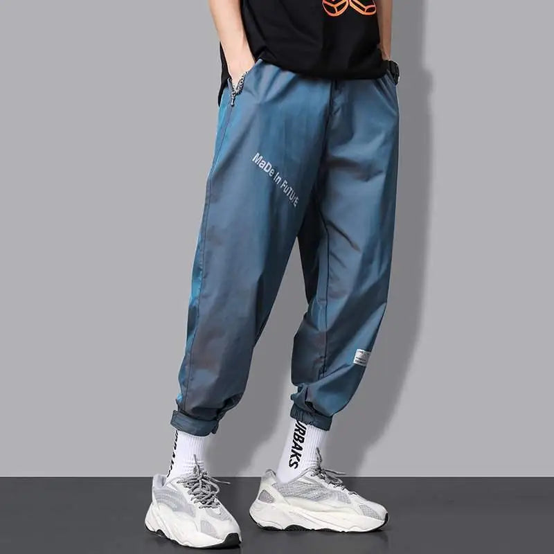 Spring Elegant Fashion Harajuku Slim Fit Ropa Hombre Loose All Match Sport Casual Trousers Gradient Leggings Pockets Harem Pants