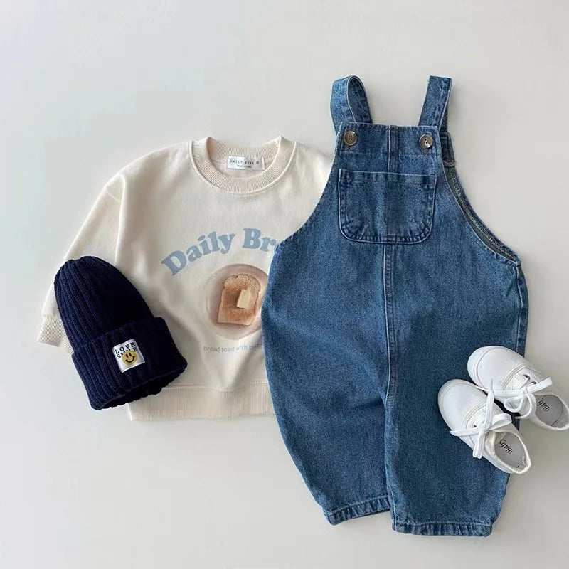 Children Clothing Set Autumn&Spring New Kid Romper Denim Jumpsuit for Newborn Baby Sleeveless Bodysuits for Toddler Boys&Girls