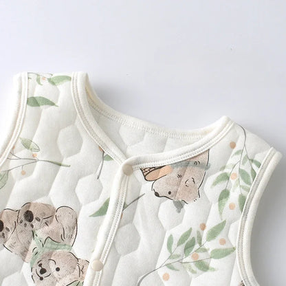 Baby Vest for Spring, Autumn, External Wear, Warm Newborn Vest, Children's Three-layer Cotton, Boys and Girls Winter Clothes