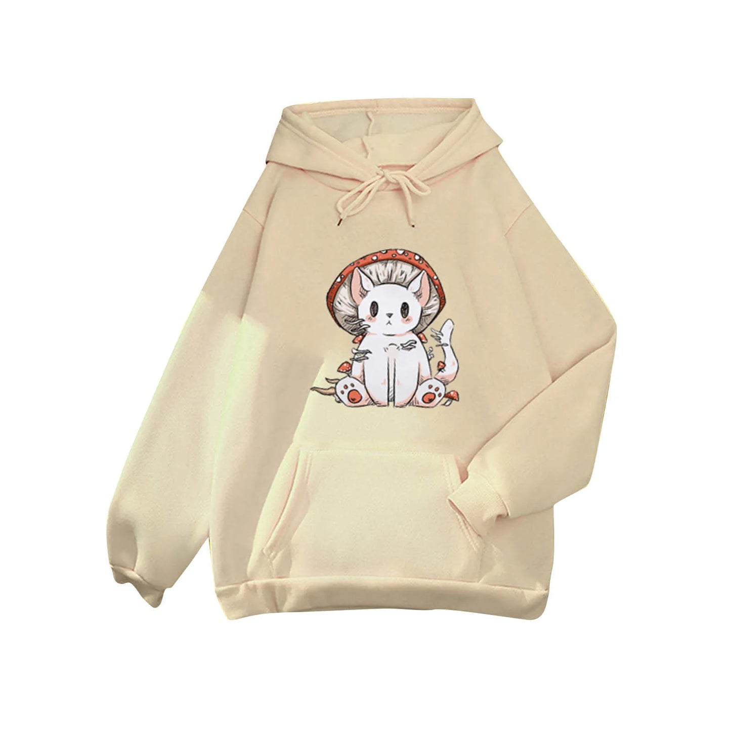 Women's Fashion Casual Fun Print Hooded Sweatshirt Loose Sports Tops Pullover