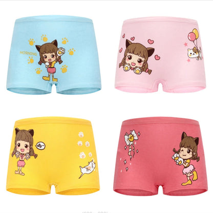 4pcs/lot Cartoon girls briefs Panties 100% Cotton Short Pants Cartoon Panties Girls' Underwear