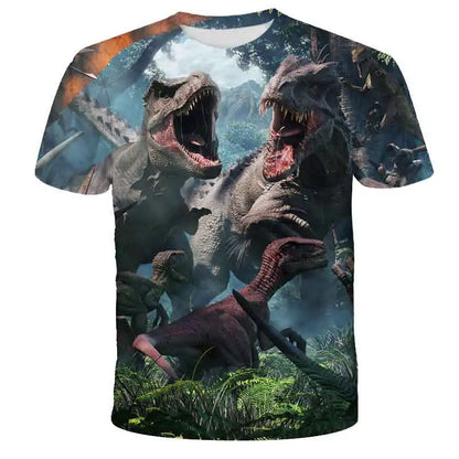 Kids Boys T-shirt Cool Jurassic World Dinosaur T Shirt Boy Clothes Summer Short Sleeve Tee Shirts Children Clothing Girls Tops