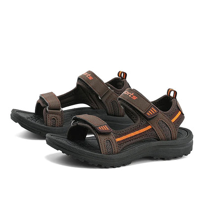 Summer Beach Water Children Sandals Fashion Shoes Lightweight Non-slip Soft Bottom Shading Leather Boys Comfortable