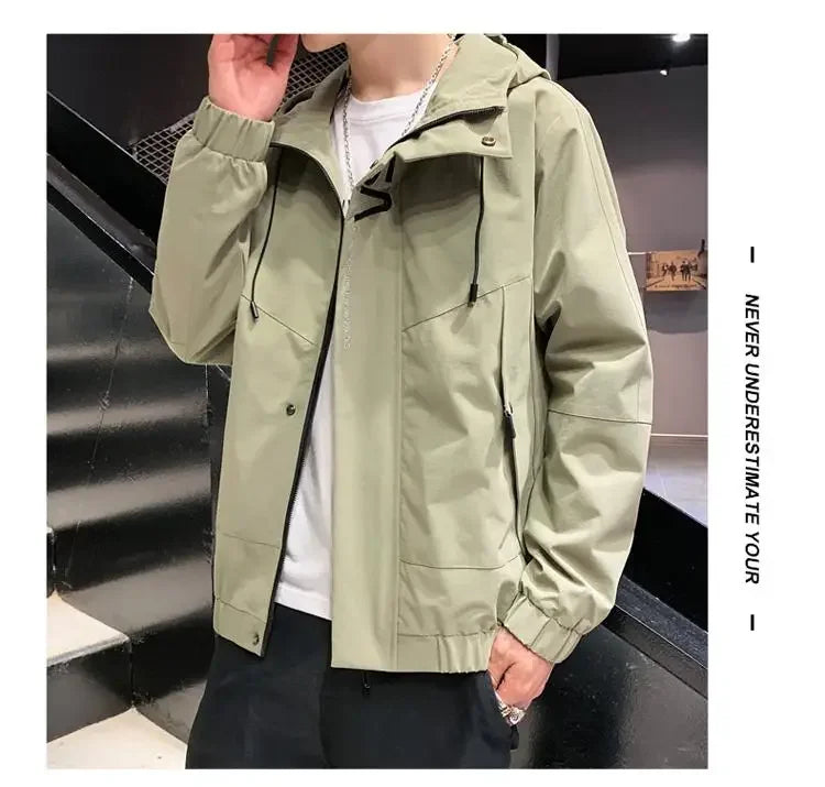 Sport Hooded Jacket for Men Plus Size 6XL 7XL Autumn Winter Fashion Coat Loose Outwear Big Size Men Clothing Chaquetas Hombre