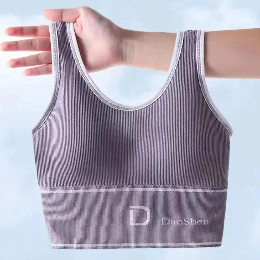 D-Shaped Women's Seamless Deep U-Shaped Back-Shaping Tube Top Yoga Sports Bra Without Steel Ring All-Match Base