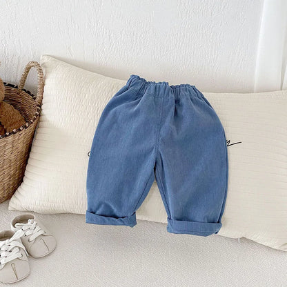 1-5Y Autumn Kids Pants Fashion Corduroy Boys Pants 3 Colors  Boys Trousers Daily Kids Outfit