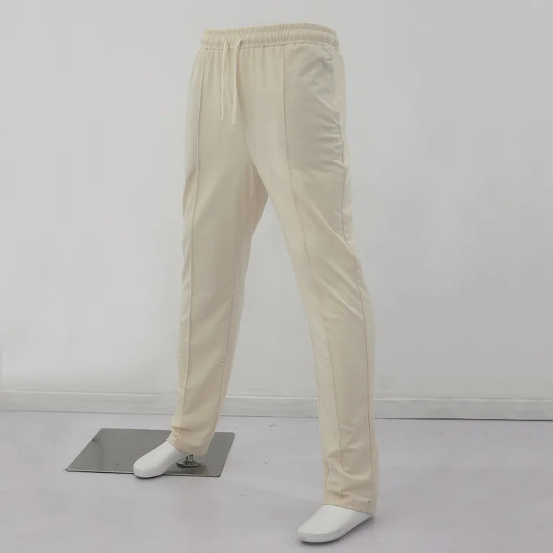 2024Spring American Casual Three-Dimensional Single Pleated Drape Men's Suit Pants Loose Drawstring Track Sweatpants