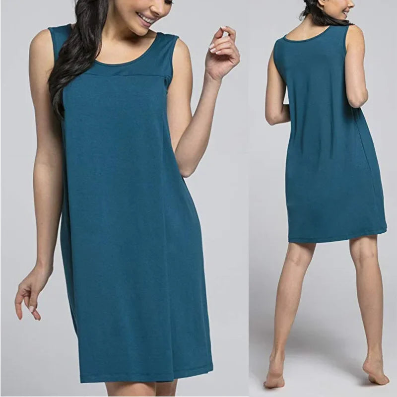 The Latest Maternity Loose and Comfortable Solid Color Breastfeeding Dress Hospital Dress Nursing Dress Carry Coat