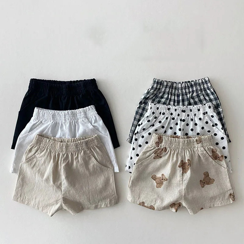 Childre Cloth Summer New Newborn Baby Soft Casual Shorts Pants for Toddler Boys and Girls Kids  Elastic Waistband Cute Trouser