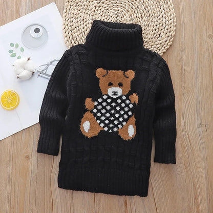 children's sweater Autumn Winter boy girl Knitted bottoming turtleneck shirts teenager solid high collar pullover sweater1-16Y