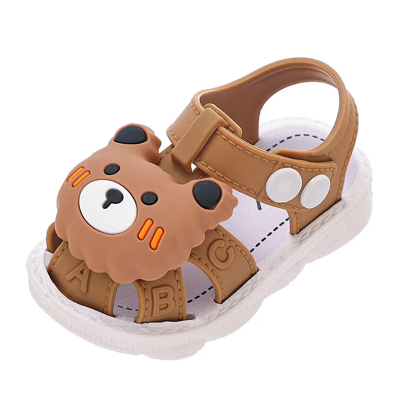 0-3 Children's Sandals Summer New Boys' Anti-kick Non-slip Soft Soled Infant Baotou Toddler Shoes Comfortable and Breathable