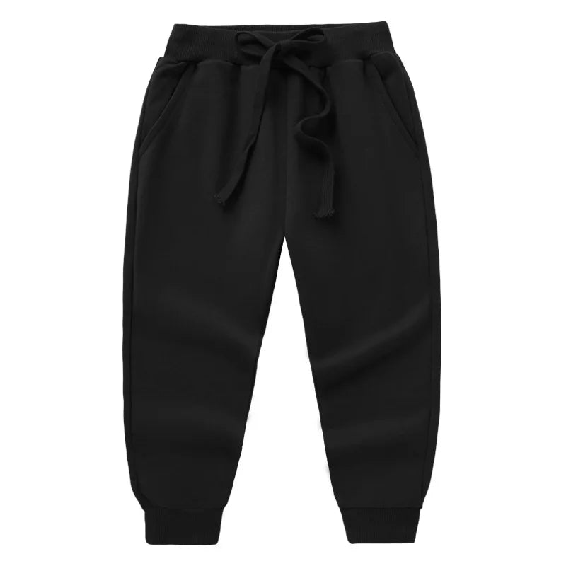 Retail Sale Children's Pants For 2-10 Year Solid Boy Girl Casual Sport Pants Jogging Enfant Garcon Kids Trousers Black Gray Blue