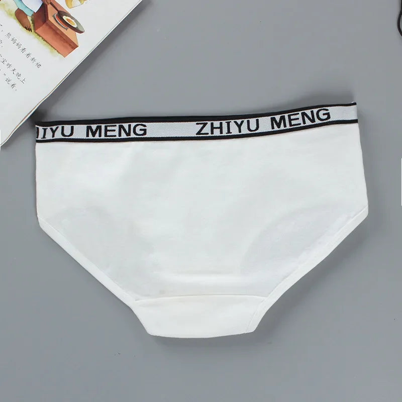 4Pcs Children's Panties 8-14Years Old Teenage Cotton Underwear Sport Puberty Big Girl's Student Briefs