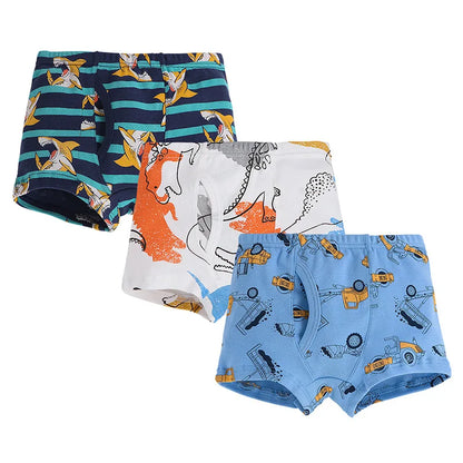 Sale New High Quality Boys Boxer Shorts Panties Kids children dinosaur car underwear 2-10years Old 3pcs/lot students