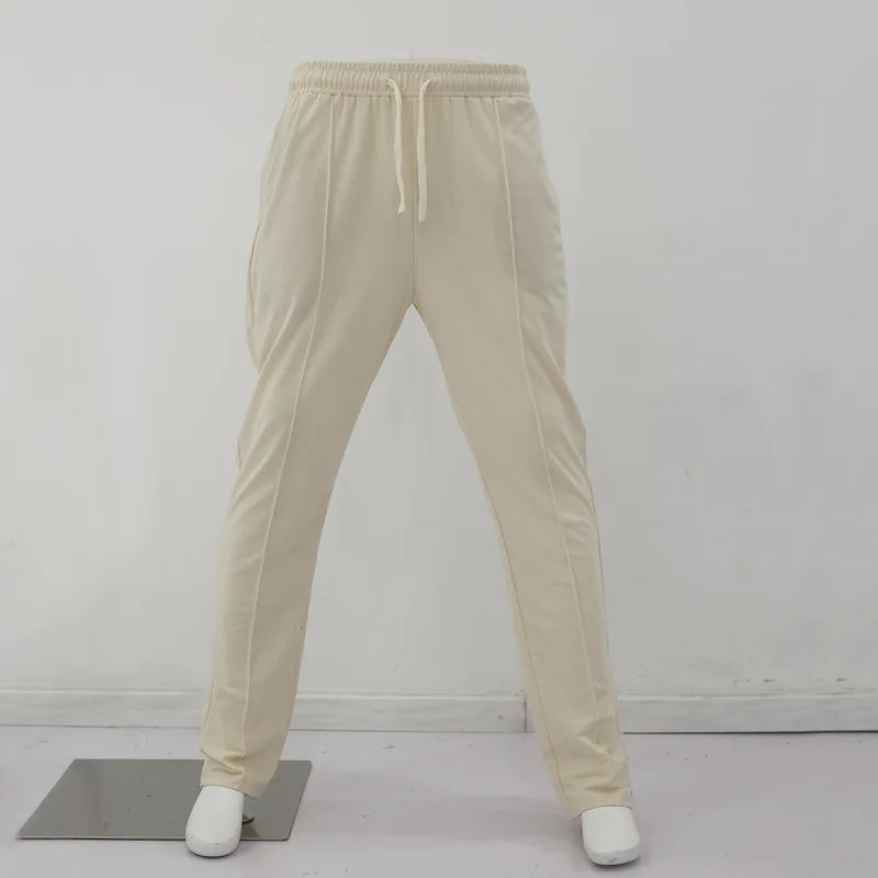 2024Spring American Casual Three-Dimensional Single Pleated Drape Men's Suit Pants Loose Drawstring Track Sweatpants