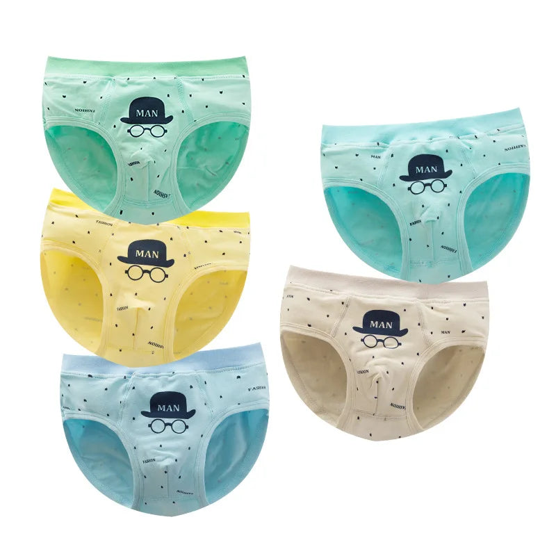 new arrived high quality boys teenagers briefs panties kids children underwear 2-16years 5pcs/lot letter car students