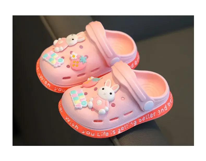 Children's Slippers Cute Cartoon Girls Boys with Soft Soles Baby Bags Perforated Shoes Home and Baby Sandals