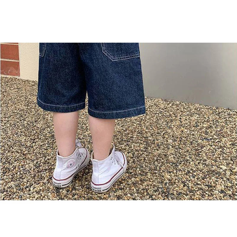 Boys Jean Shorts Summer Kids Solid Color Fashion Pants New Children's  Denim Elastic Pure Cotton Casual Pants 2-8 Years